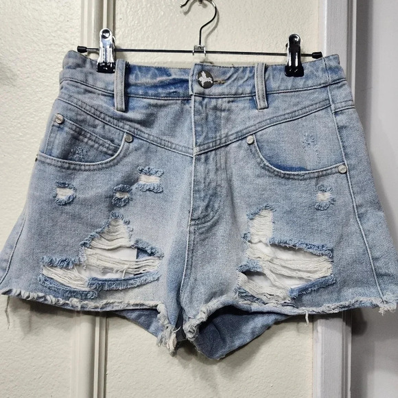 Aviva on Earth Women's Distressed Jean Short Sz 28 Festival Beach Summer - Picture 1 of 9